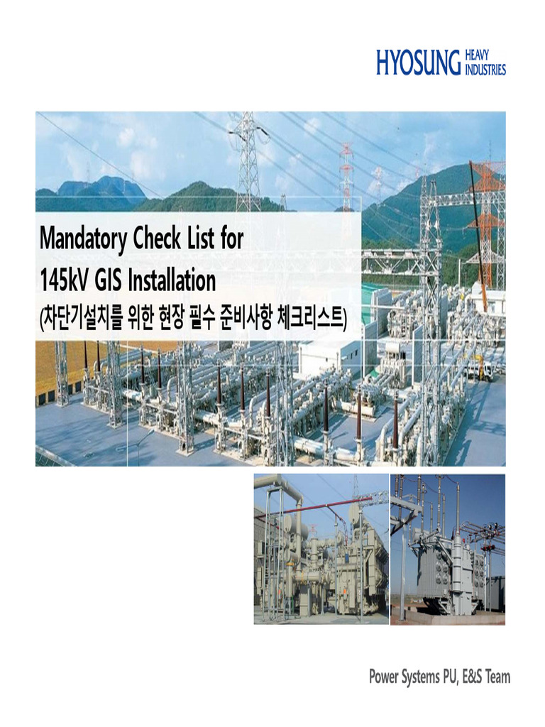 145kV GIS Installation Checklist | PDF