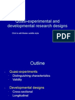 Quasi-Experimental and Developmental Research Designs: Click To Edit Master Subtitle Style