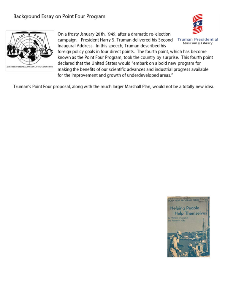 Truman's Point Four Program Overview | PDF