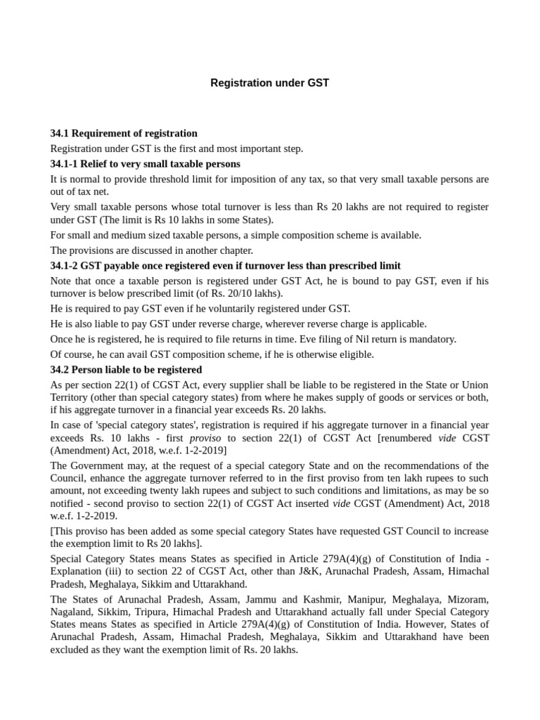 GST Registration Requirements Explained | PDF | Taxes | Business