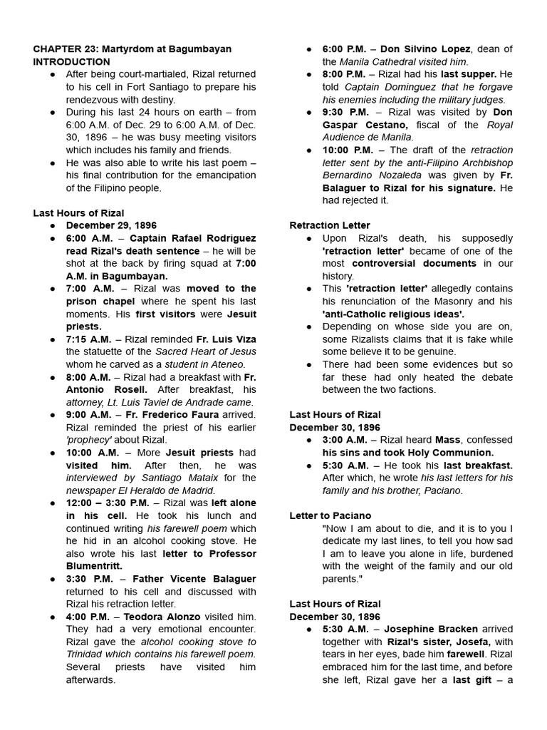 Rizal Finals | PDF