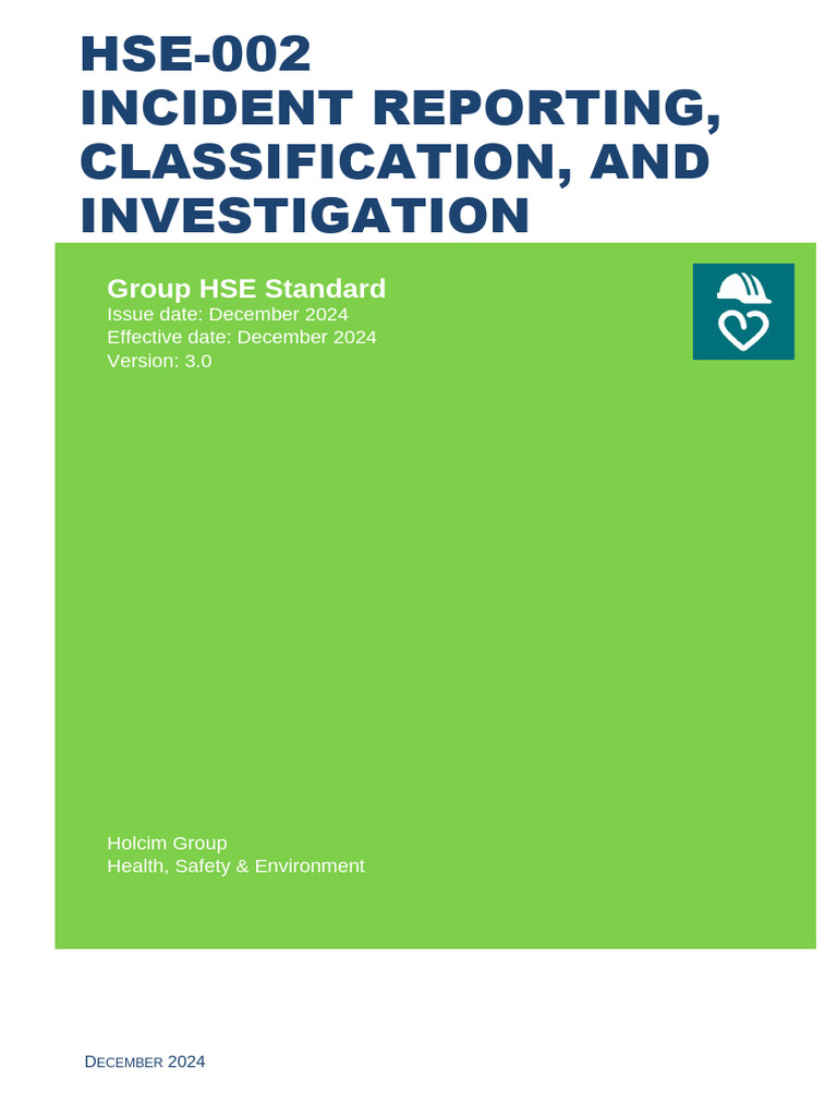 HSE Incident Reporting and Investigation Guide | PDF | Burn | Health ...