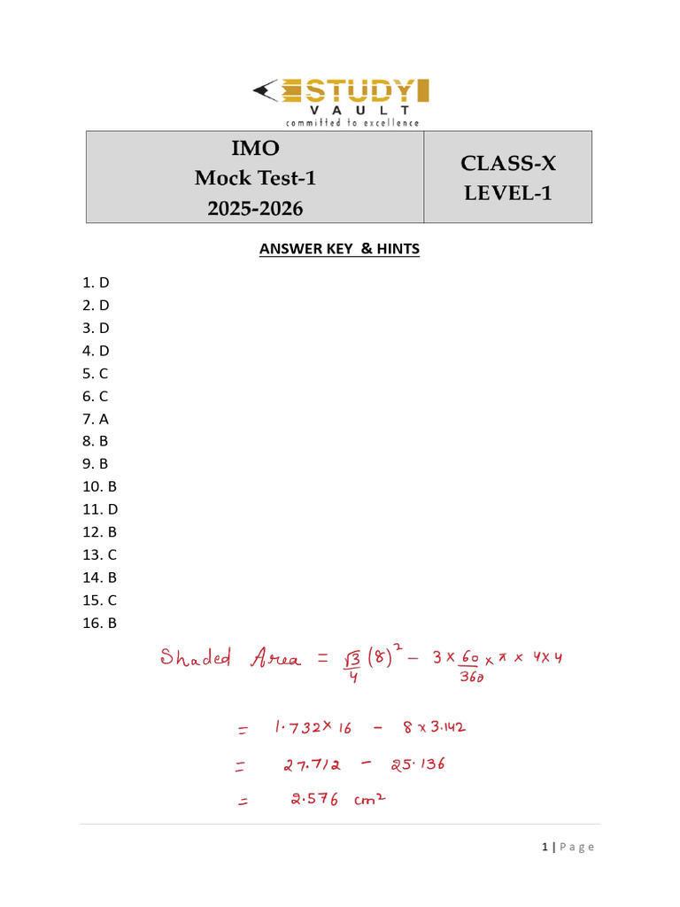 Answer Key and Hints for Quiz | PDF