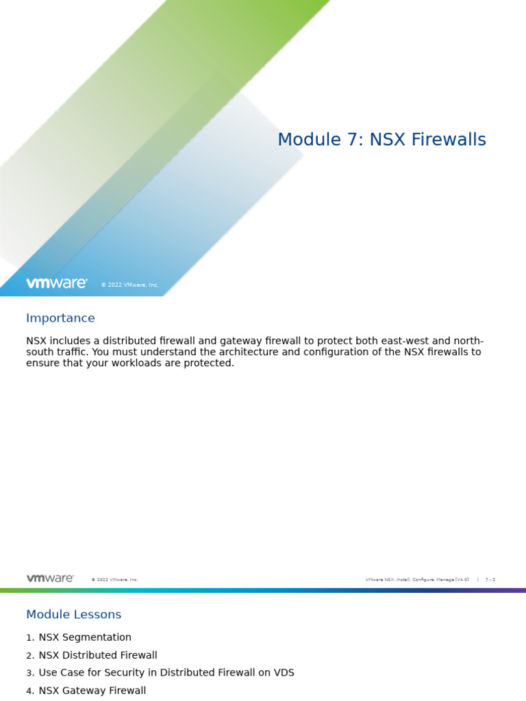 NSX Firewalls: Configuration & Security | PDF | Firewall (Computing ...
