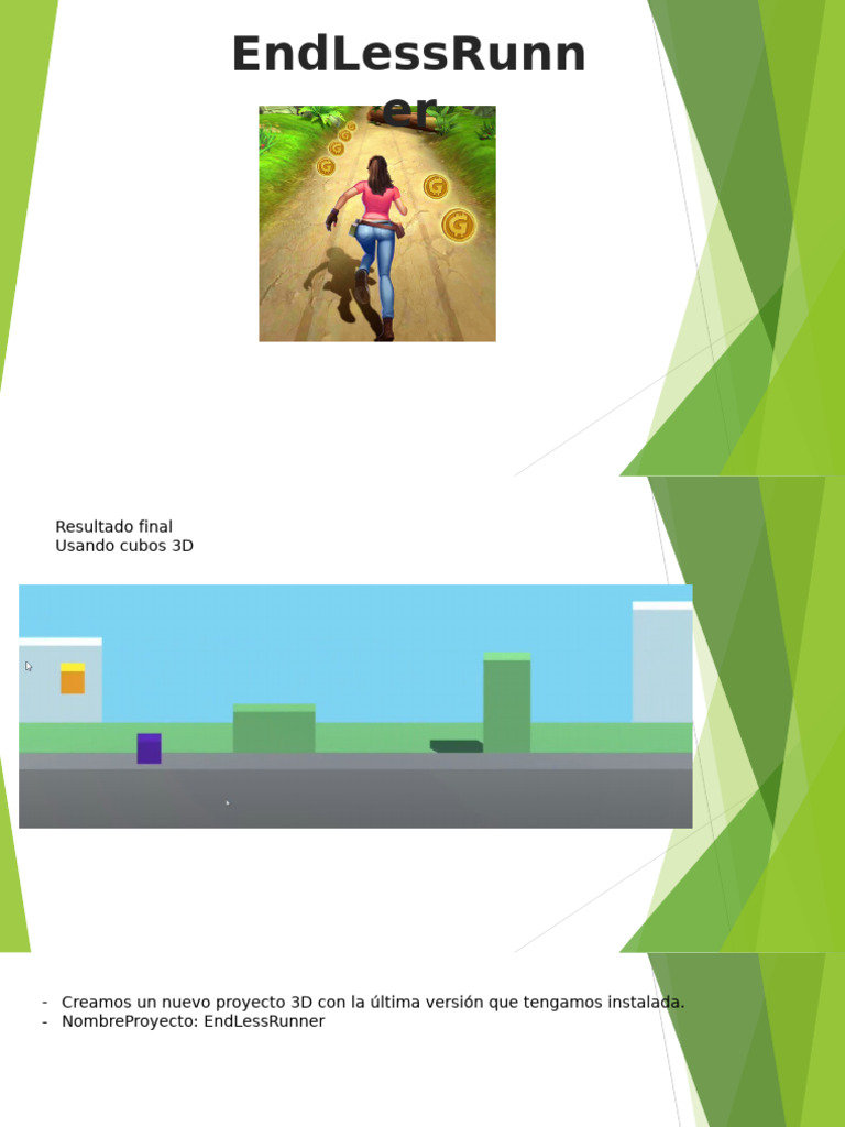 Crear un juego 3D: EndLessRunner | PDF