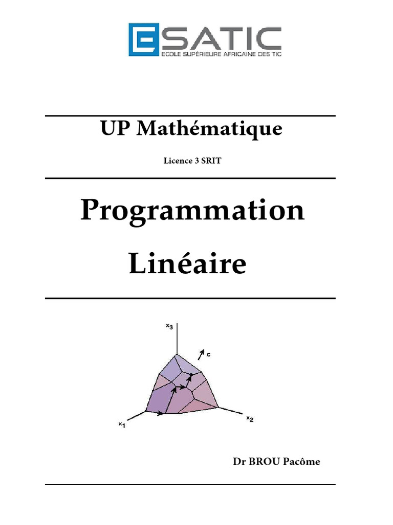 Introduction à la Programmation Linéaire | PDF | Optimisation linéaire ...