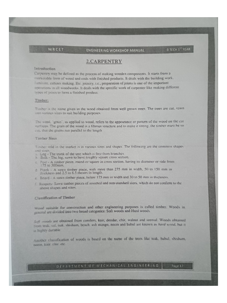 Carpentry Assignment | PDF