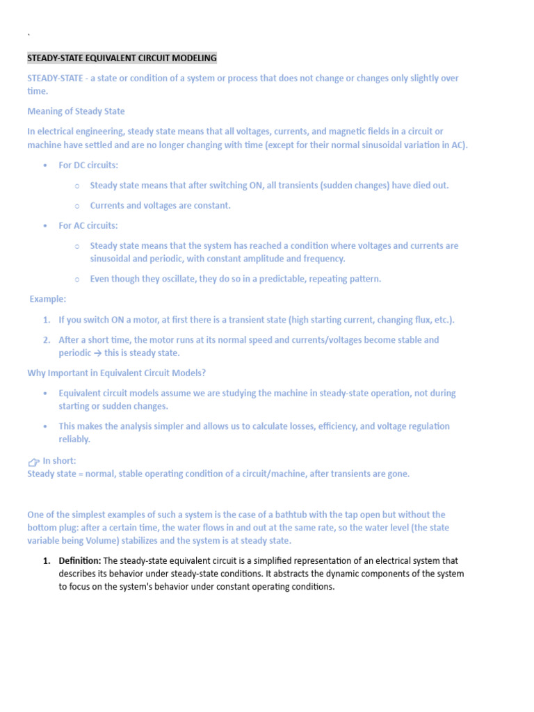 Steady State | PDF | Electrical Impedance | Steady State