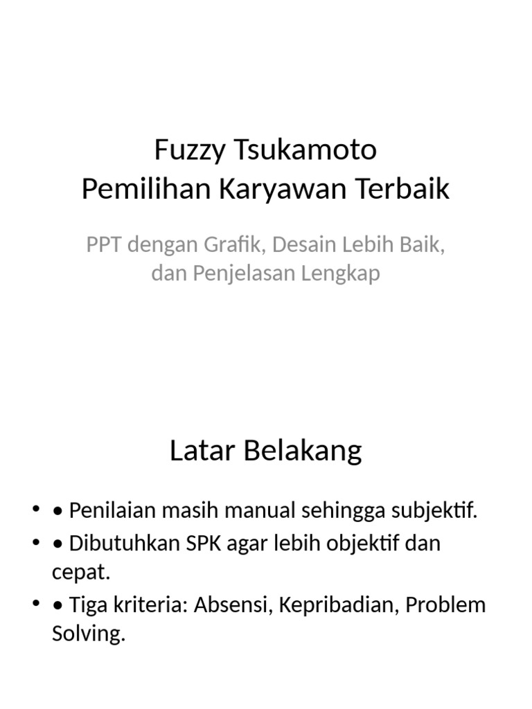 Metode Fuzzy Tsukamoto untuk Penilaian Karyawan | PDF