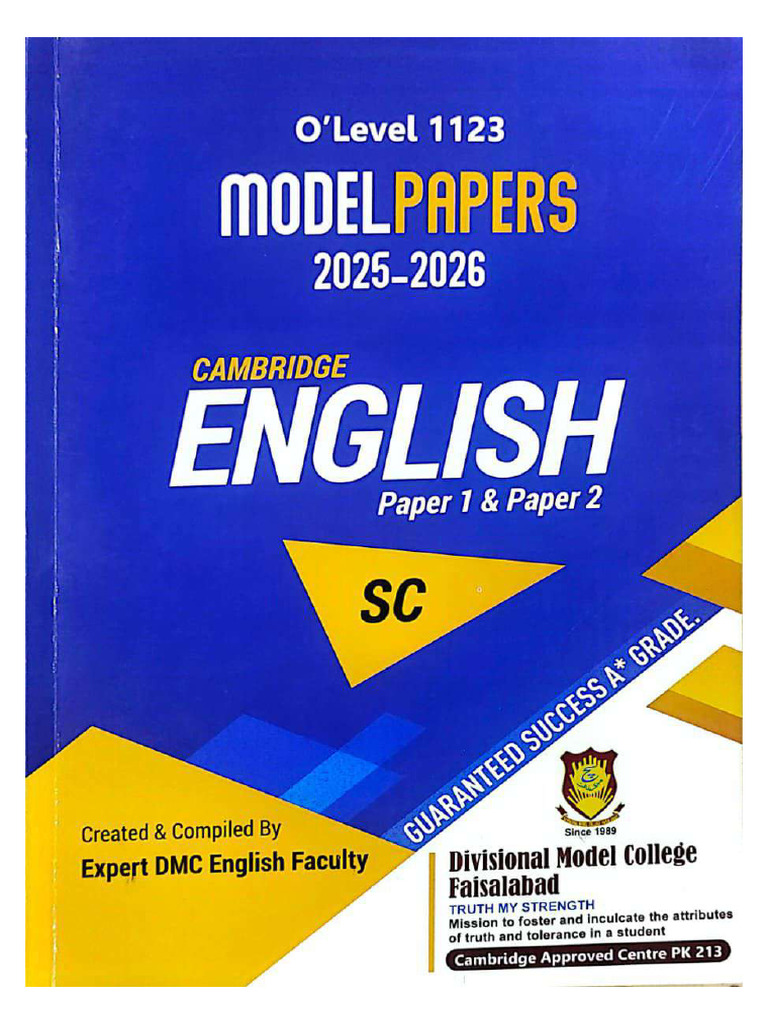 DMC SC Eng Model Paper o Level | PDF