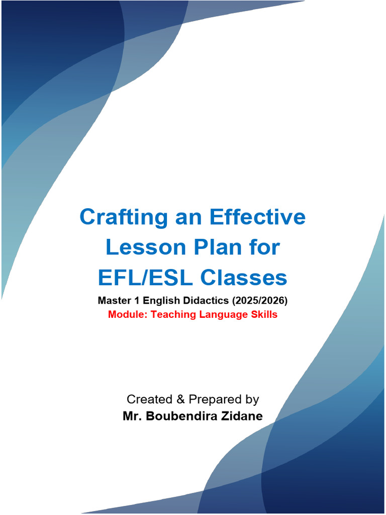 Effective EFL/ESL Lesson Planning Guide | PDF | Lesson Plan | English ...