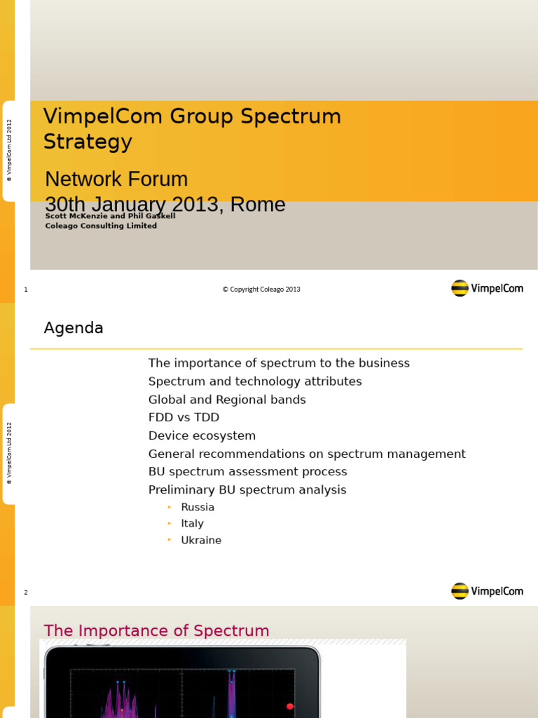 Spectrum Strategy - NW Forum 300113 - Updated SM | PDF | High Speed ...