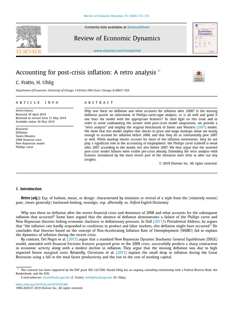 Post-Crisis Inflation Analysis | PDF | Phillips Curve | Inflation