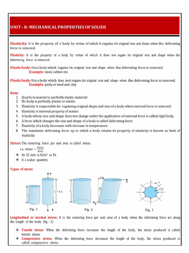 Mechanical Properties of Solids | PDF