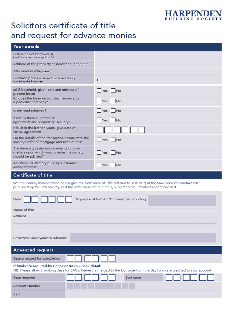 Solicitor's Certificate of Title Template | PDF | Real Property Law ...