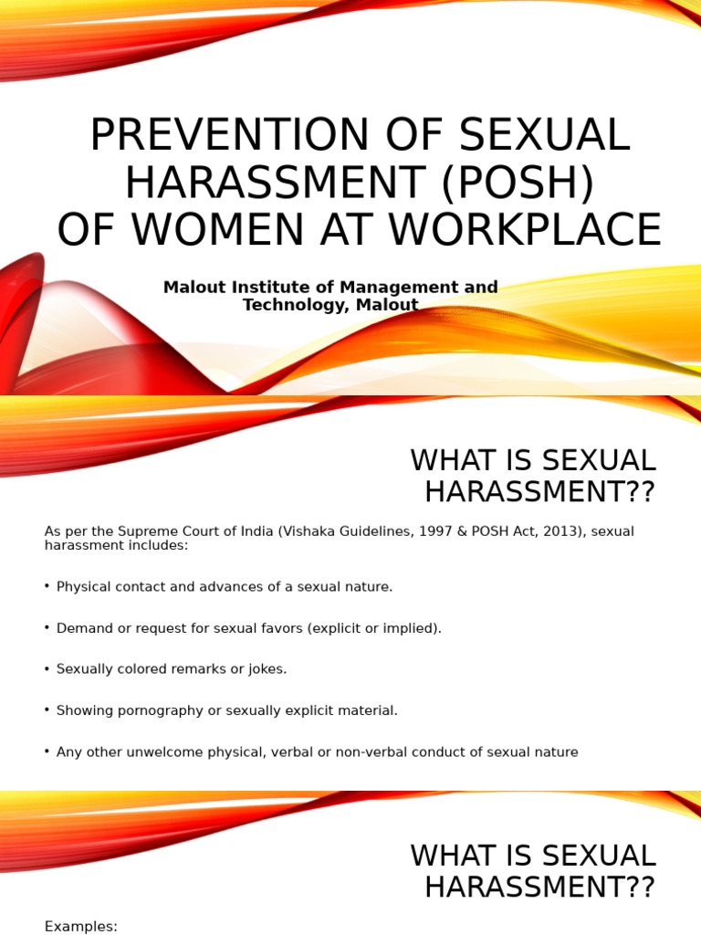 Understanding POSH: Workplace Harassment | PDF | Sexual Harassment ...