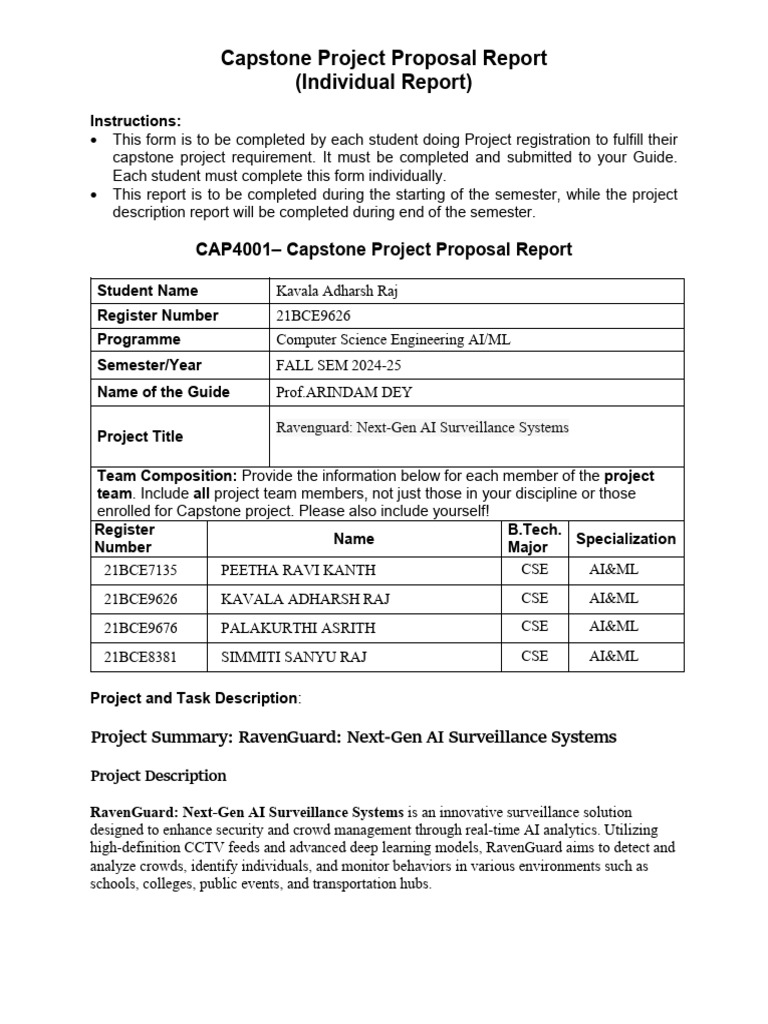 Capstone Project Proposal: AI Surveillance | PDF | Web Development ...
