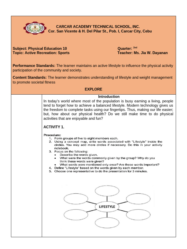 LP 2nd QUARTER | PDF | Physical Fitness | Learning