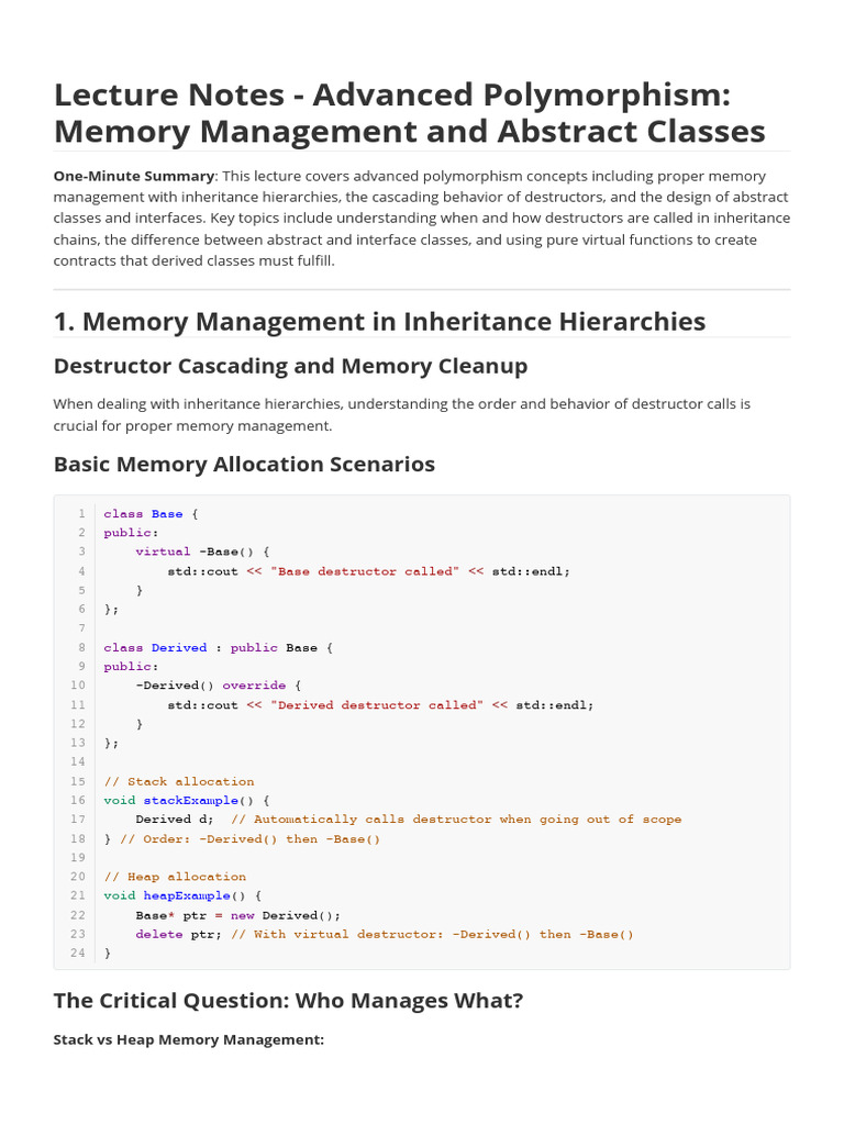 Advanced Polymorphism in C++ | PDF | Class (Computer Programming ...