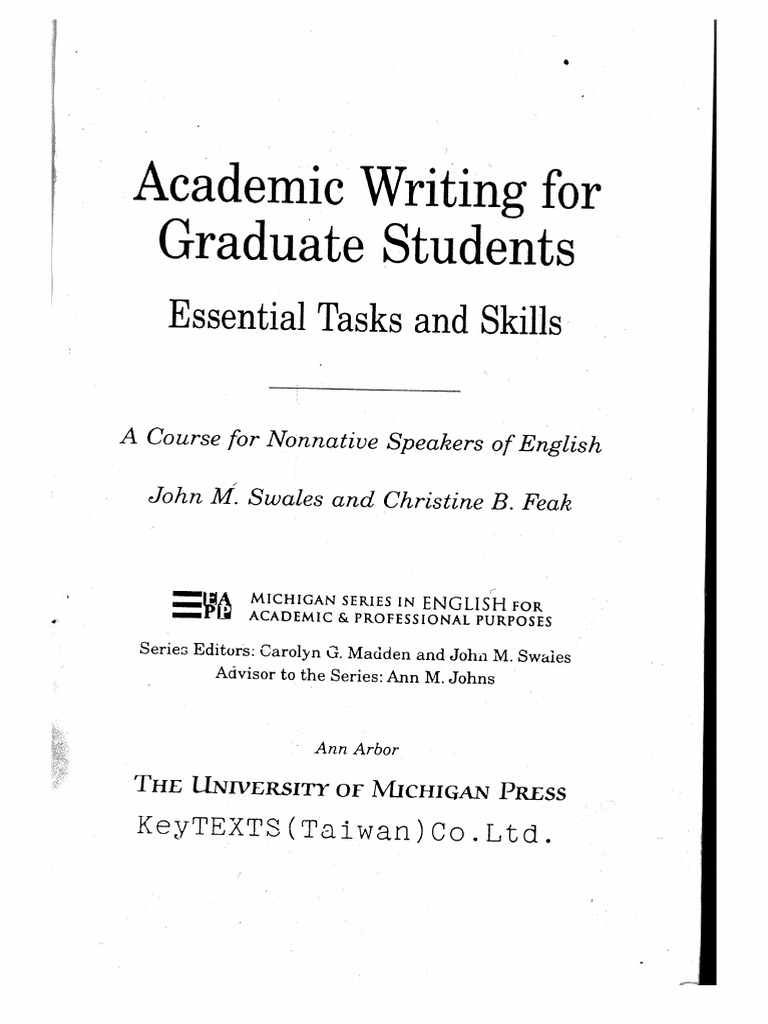 Academic Writing For Graduate Students | PDF
