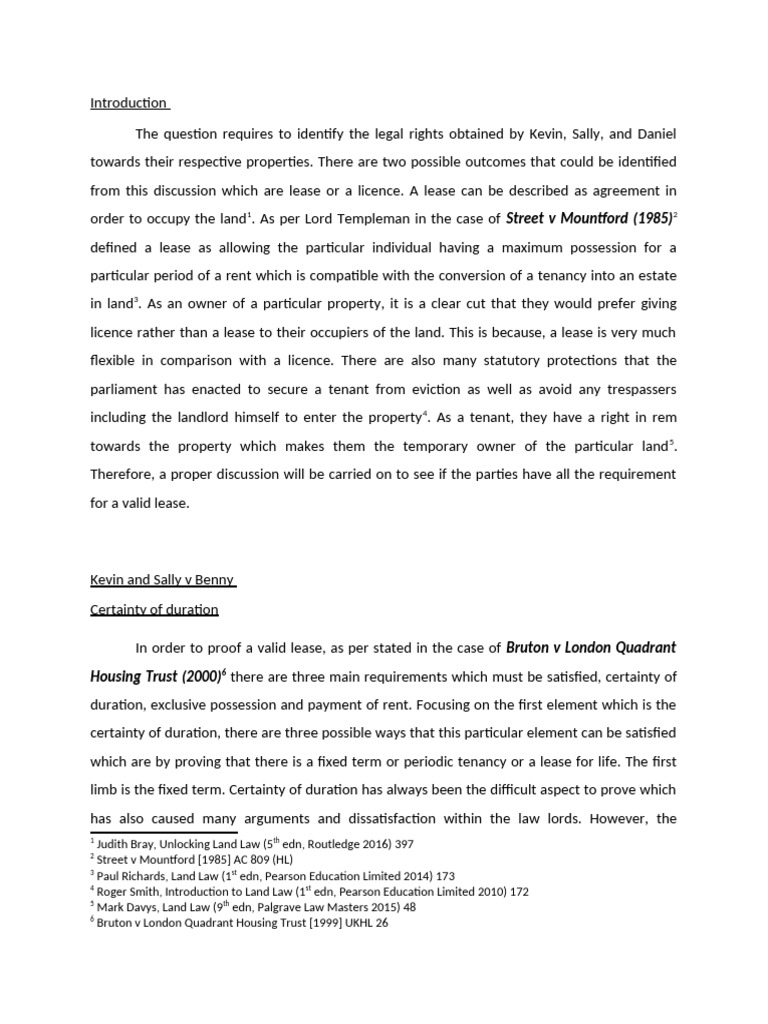 Land Law | PDF | Leasehold Estate | Lease