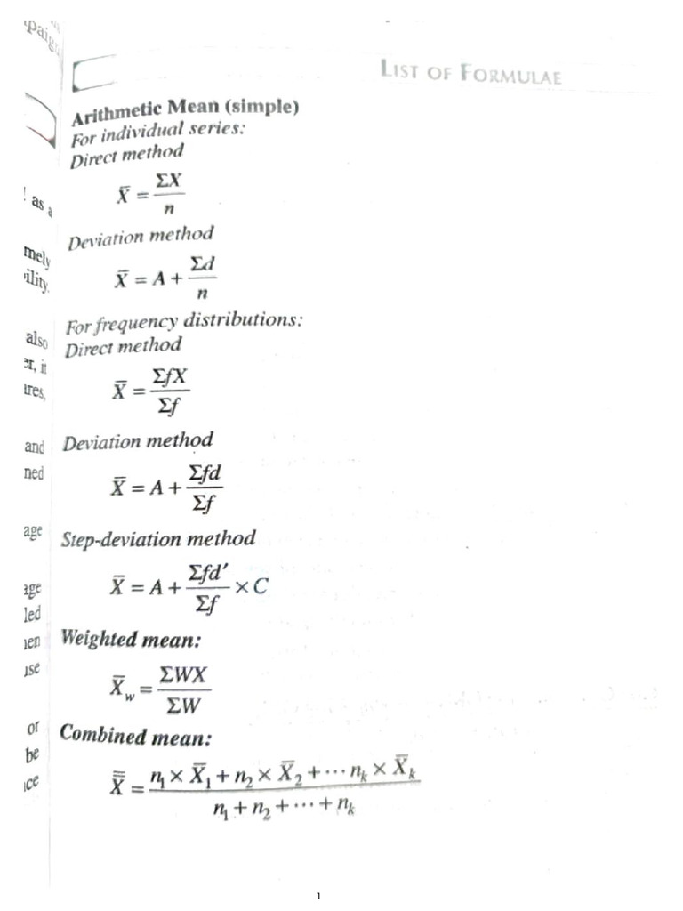 Formula List Unit 1 2 Complete | PDF