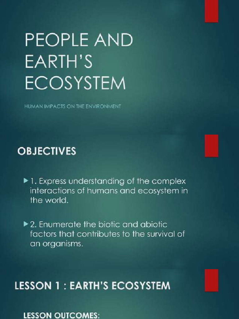 Gec 21 People and Earths Ecosystem | PDF
