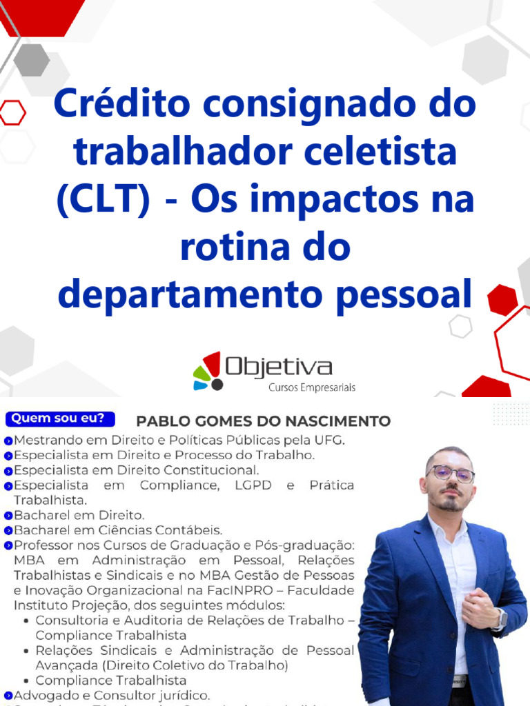 APOSTILA - CRÉDITO CONSIGNADO DO TRABALHADOR CELETISTA (CLT) - OS ...