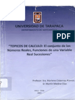 Topicos de Calculos - El Conjunto de Los Nmeros Reales, Funciones de Una Variable Real Sucesiones