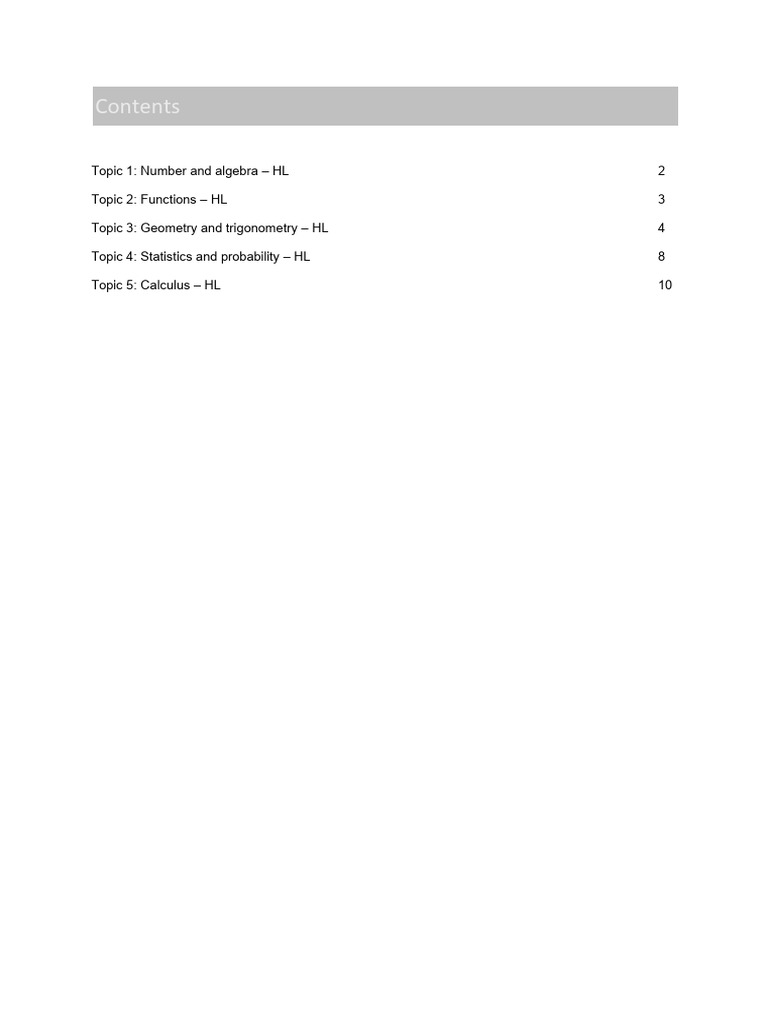 Mathematics HL Formula Booklet | PDF | Logarithm | Area