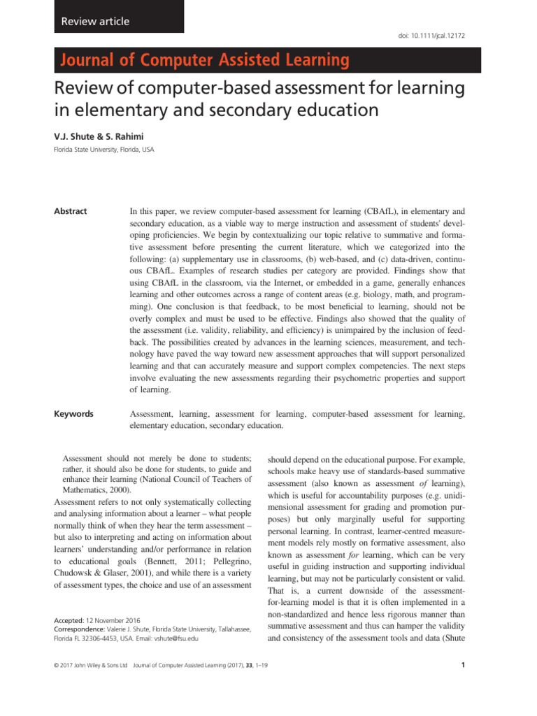 Computer-Based Assessment in Education | PDF | Educational Assessment ...