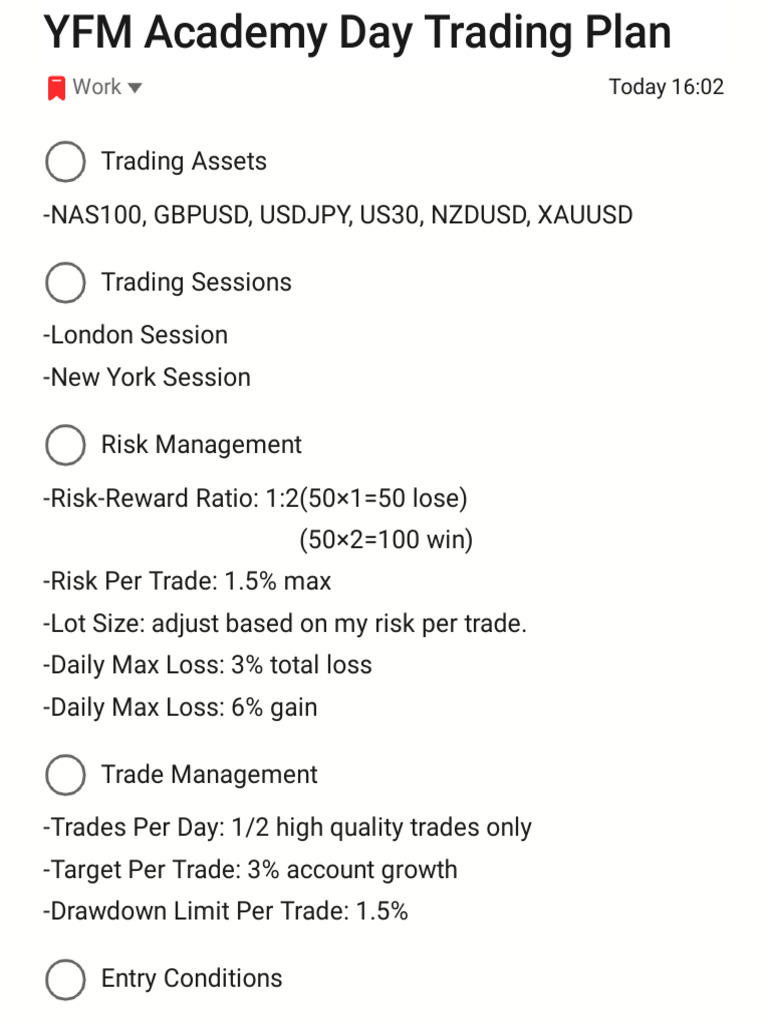 Day Trading Plan - 040356 | PDF