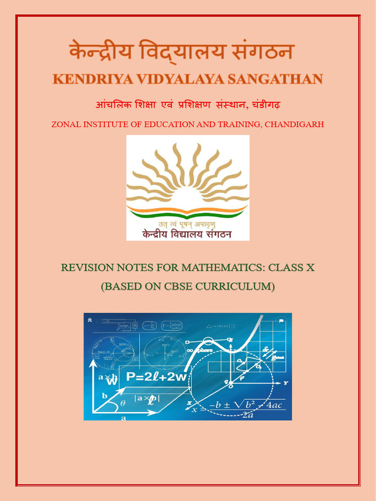 Class X Mathematics Revision Notes | PDF | Polynomial | Factorization