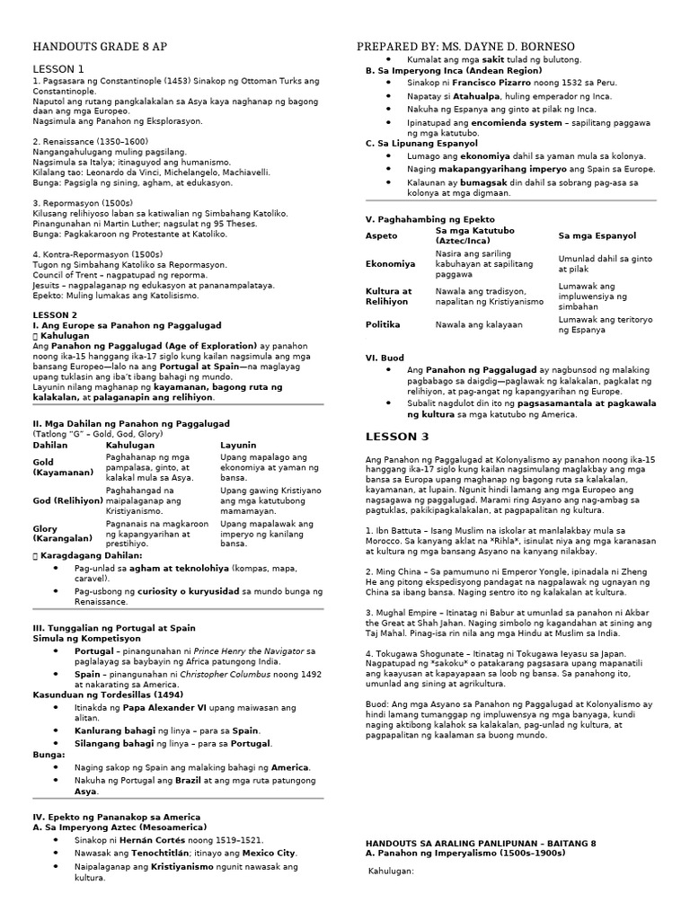 8 AP Handouts | PDF