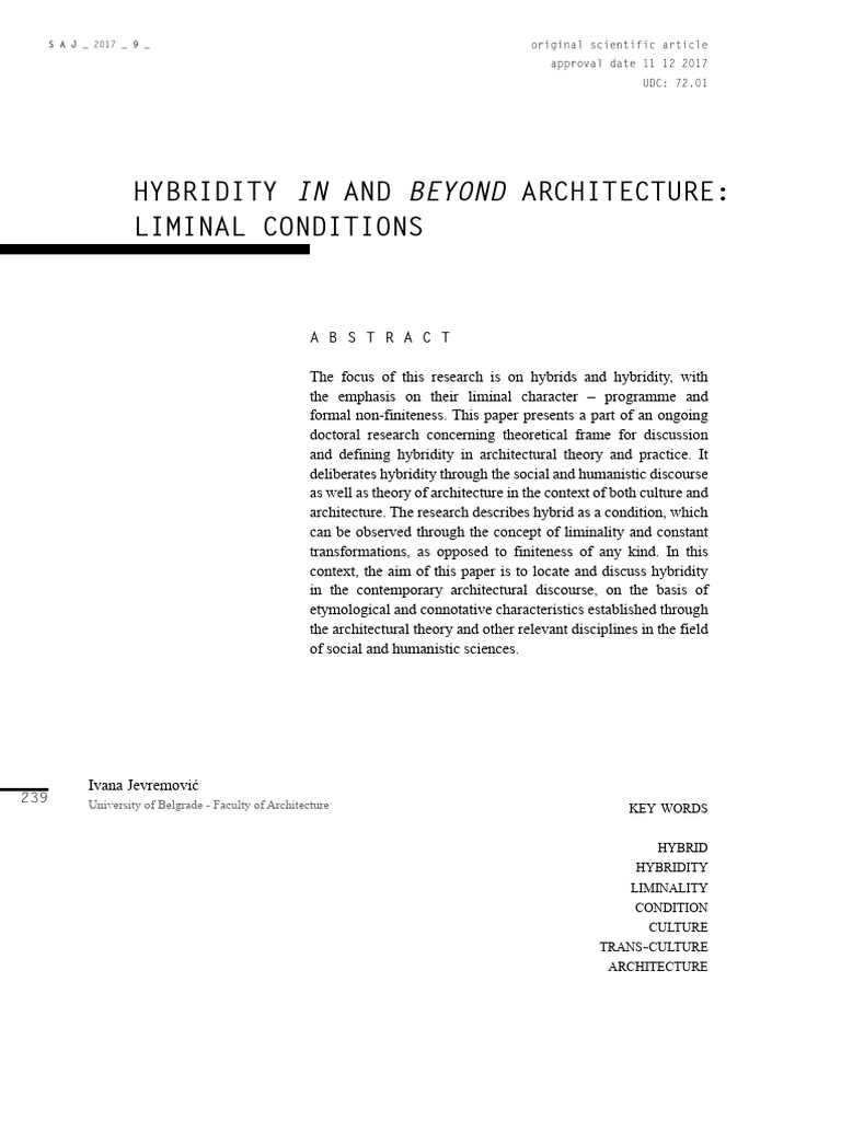 Exploring Hybridity in Architecture | PDF | Postcolonialism | Liberal ...