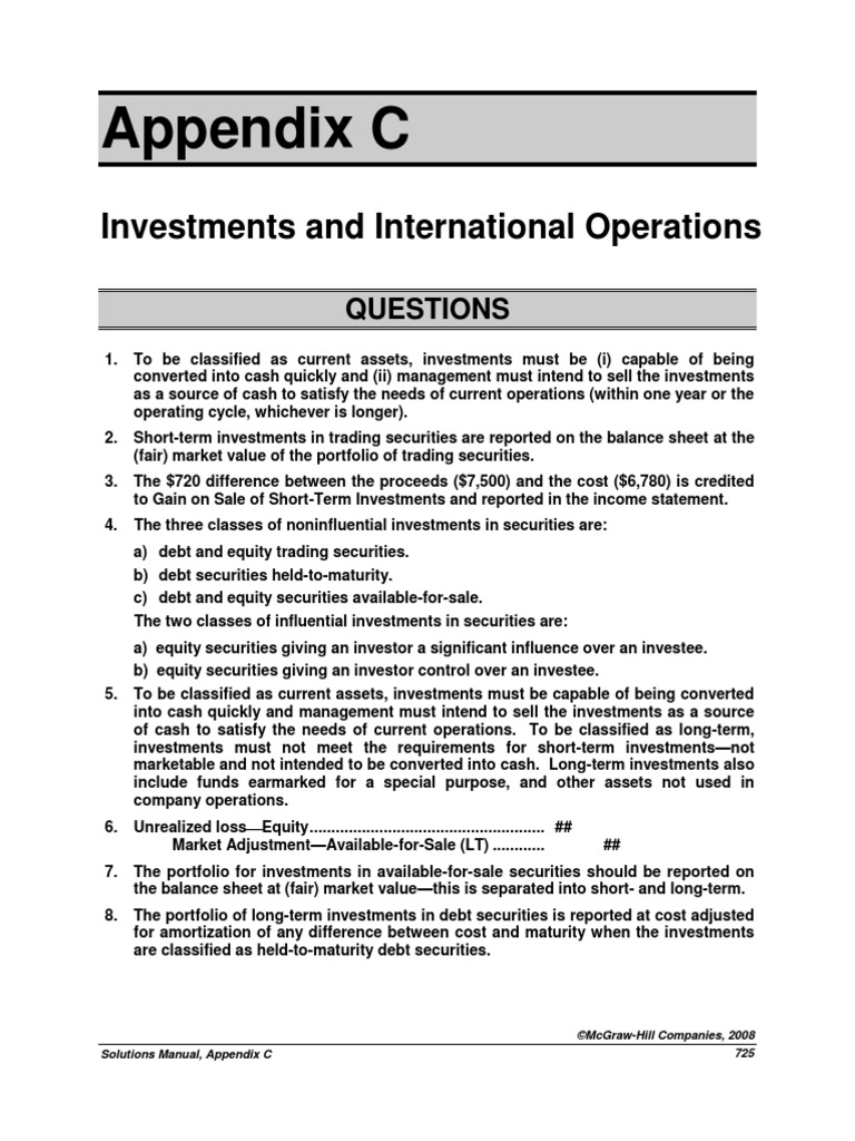 Appendix C PDF Securities (Finance) Investing