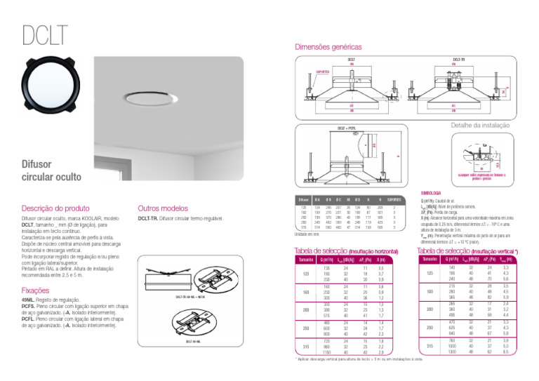 Difusor Circular Oculto KOOLAIR DCLT | PDF