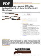 Crosman Remington Vantage .177 Caliber Hardwood Stock Break Barrel Air Rifle With 4 X 32mm Scope