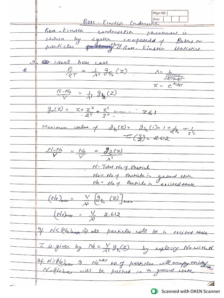 Bose Einstein Condensation | PDF