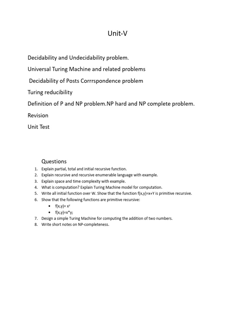 Unit 5 | PDF | Computational Complexity Theory | Parsing