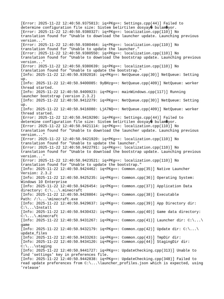 Minecraft Launcher Error Log Analysis | PDF | System Software | Computing