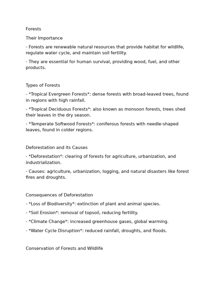Importance and Types of Forests | PDF
