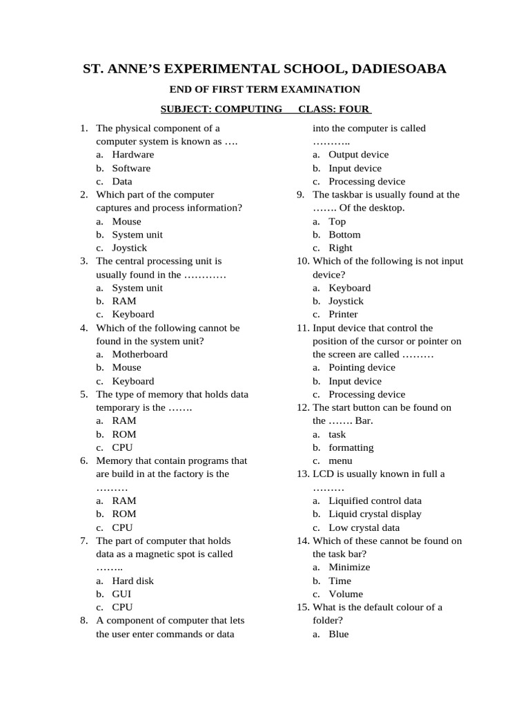 B S 4 computing | PDF | Random Access Memory | Microcomputers