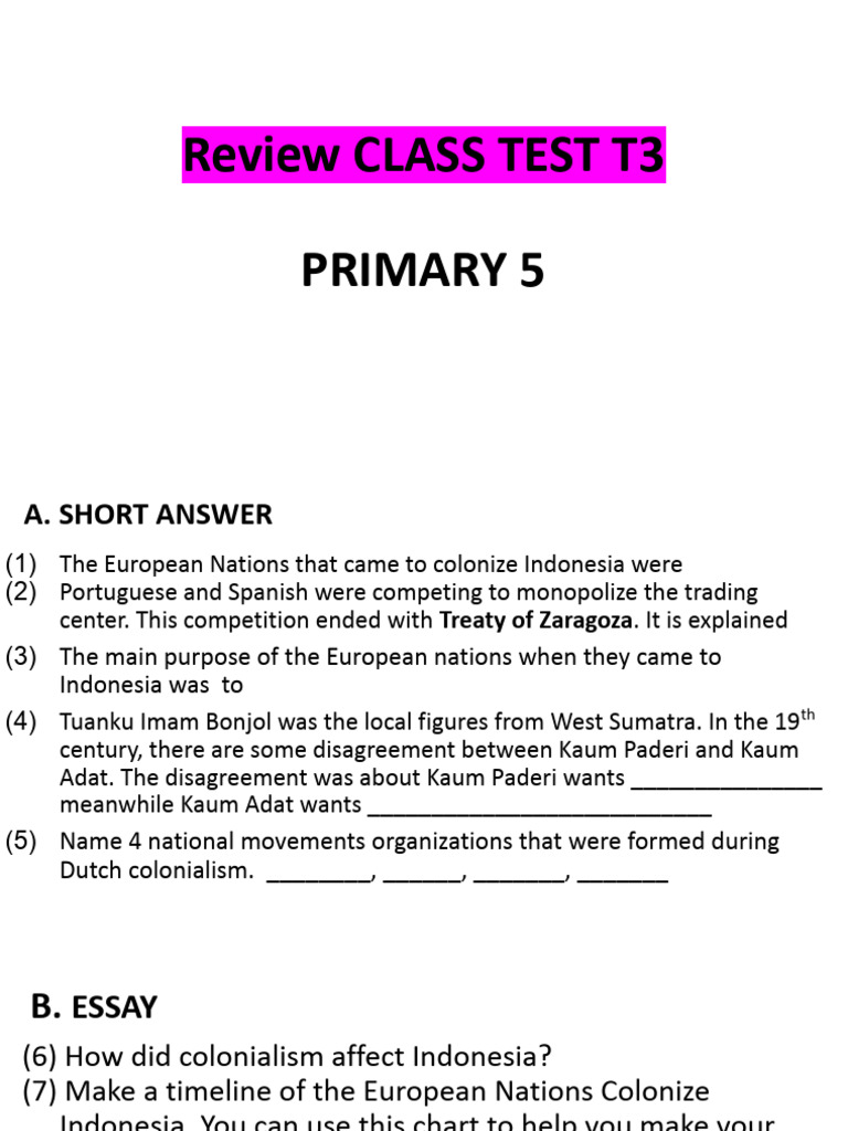 Review Class Test t3 p5 Ss | PDF | Indonesia