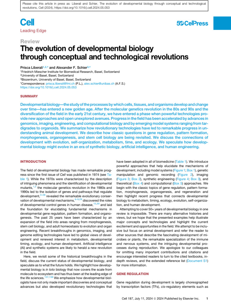 Evolution of Developmental Biology | PDF | Gene Expression | Gene