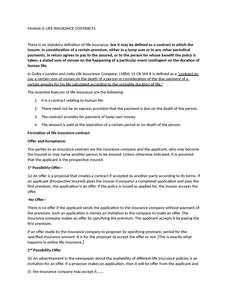Life Insurance Notes | PDF | Insurance | Life Insurance