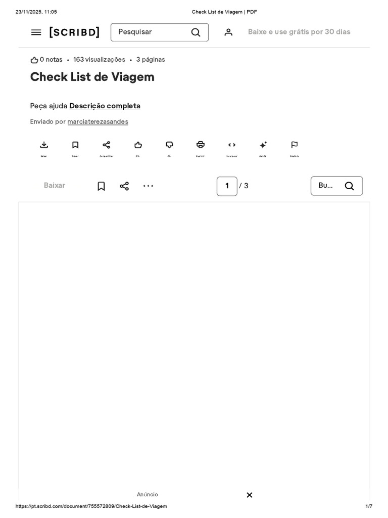 Check List de Viagem Completo PDF | PDF