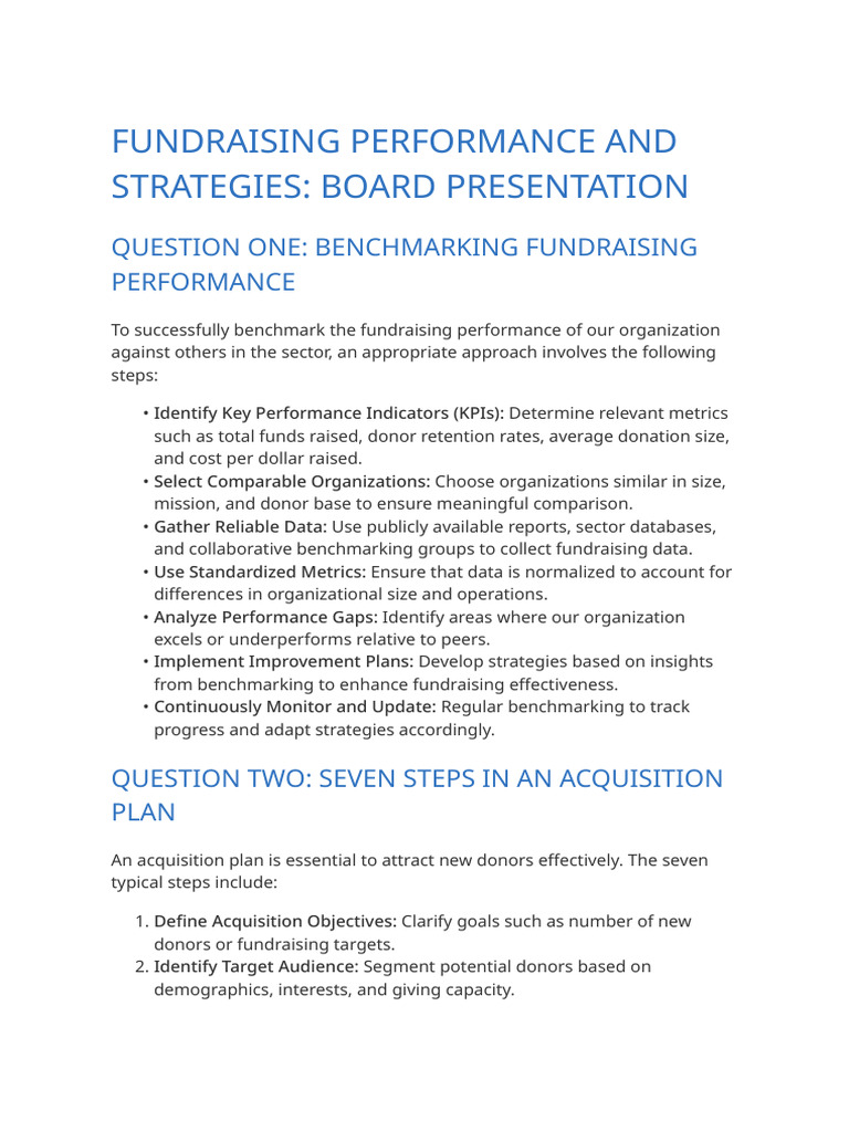 Fundraising Strategies and Performance Insights | PDF | Fundraising ...