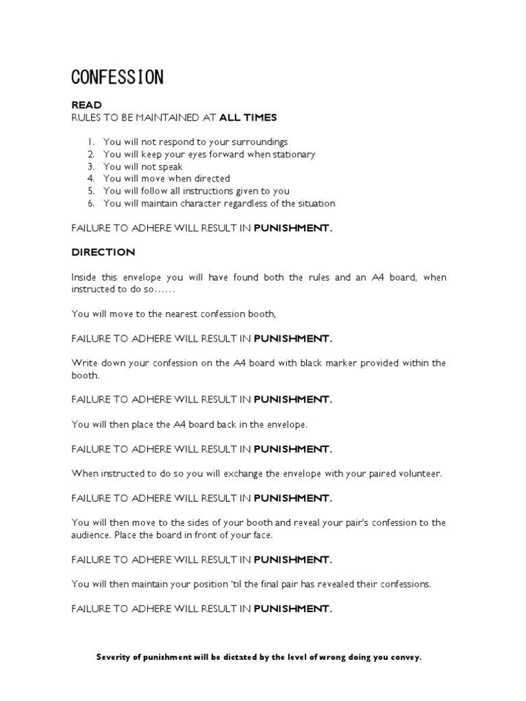 Confession Booth Instructions | PDF