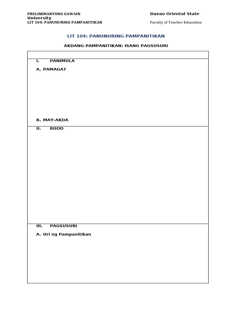 Template Pagsusuri | PDF